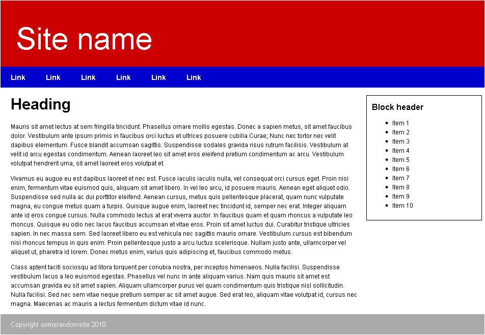 Create A Basic Layout Using HTML CSS James Tombs